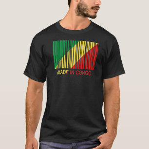 T-shirt Fabriqué en République du Congo Drapeau Code-barre