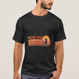 T-shirt Fabriqué Le 2 Octobre Merveilleux Octobre 2 Annive