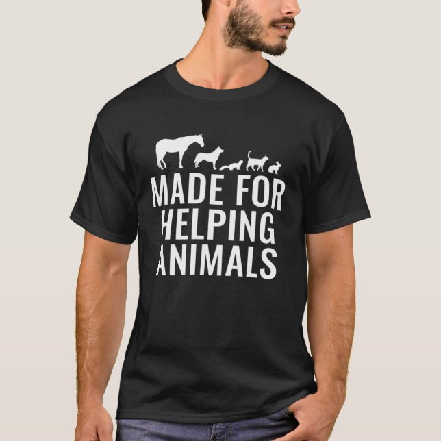 T-shirt Fabriqué Pour Aider Les Animaux (Devant)