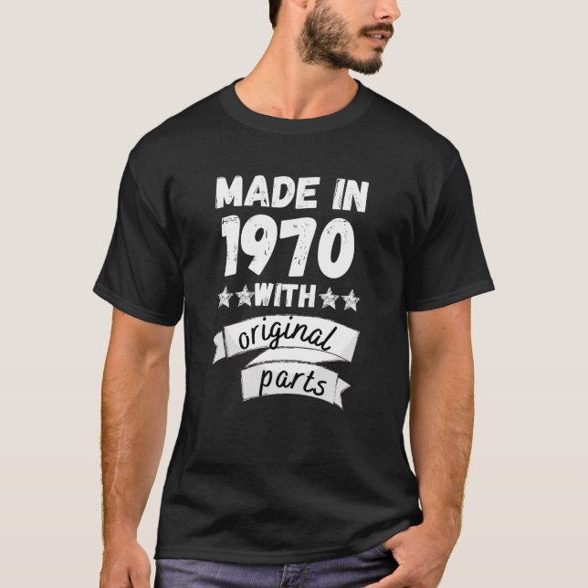 T-shirt fabriqués en 1970 avec des pièces d'origine, (Devant)