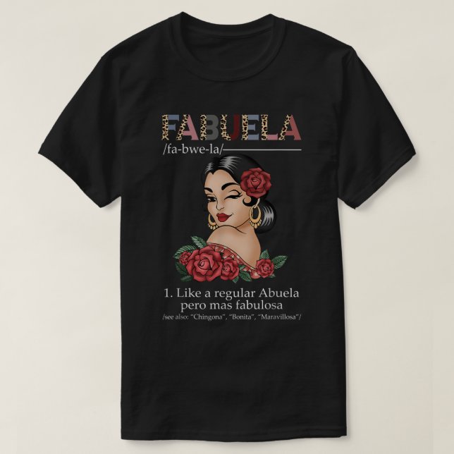 T-shirt Fabuela Espagne Fabuela Définition, Chingona Bonit (Design devant)