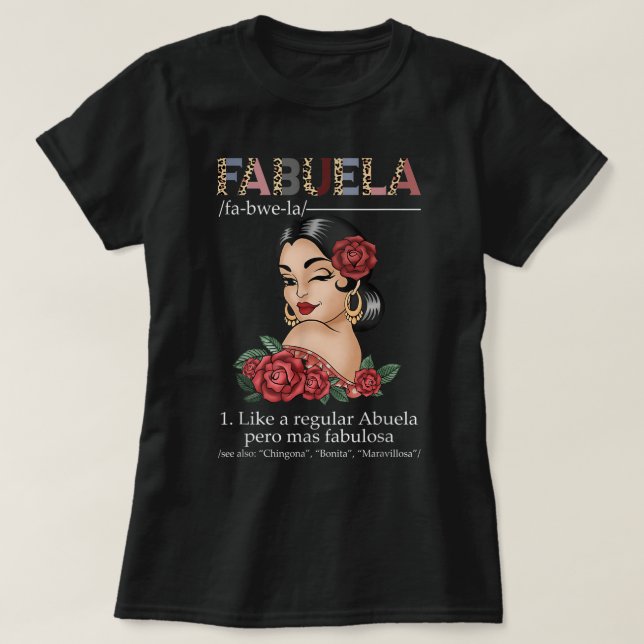 T-shirt Fabuela Espagne Fabuela Définition, Chingona Bonit (Design devant)