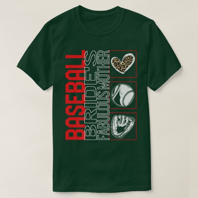T-shirt Fabuleuse fête des mères de la mariée de baseball  (Design devant)