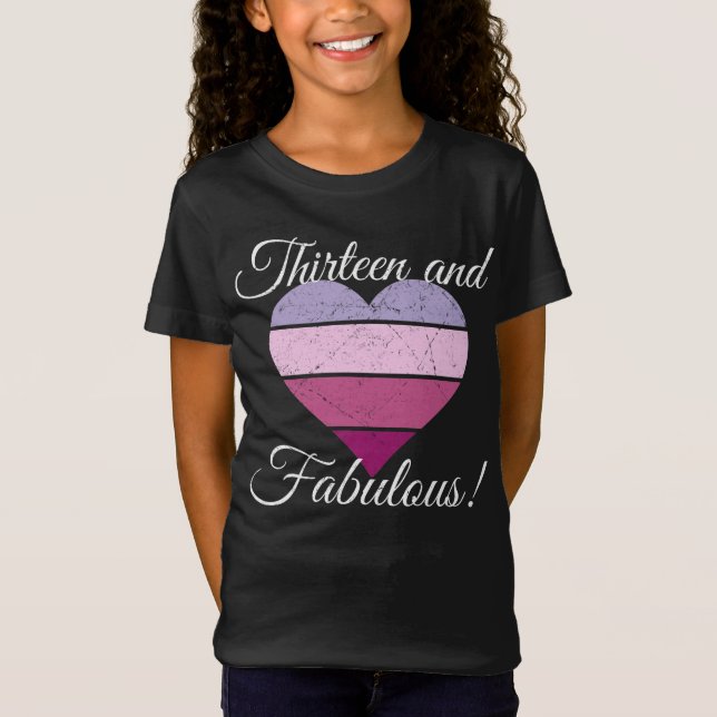 T-Shirt Fabuleux 13e anniversaire pour les filles (Devant)