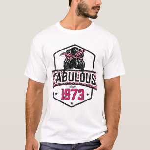 T-shirt Fabuleux depuis 1973 49e Anniversaire Léopard Coif