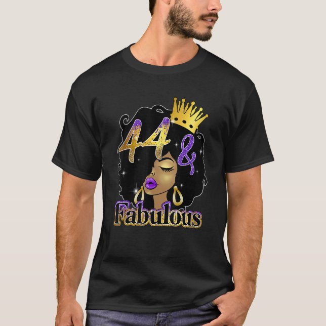 T-shirt Fabuleux et 44 Afro Black Queen Melanin Anniversai (Devant)