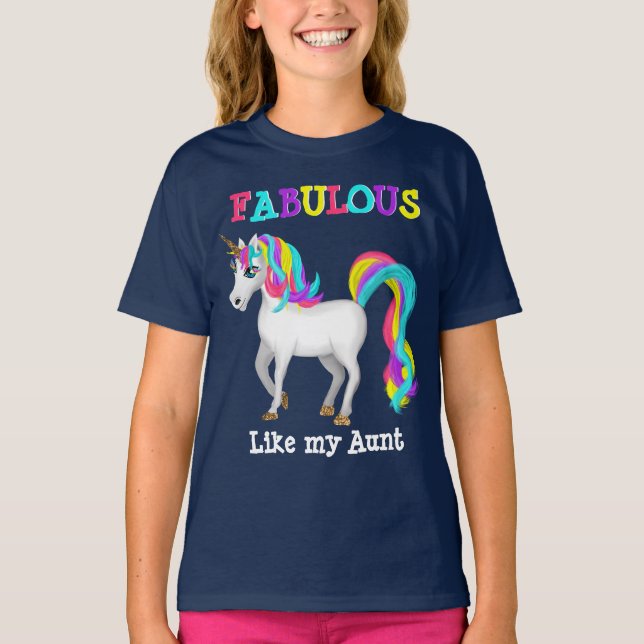T-shirt Fabulous Comme Ma tante Magique Unicorn (Devant)
