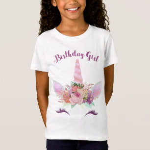 T-Shirt Fabulous Cute Unicorn Fleurs Anniversaire Fille 3