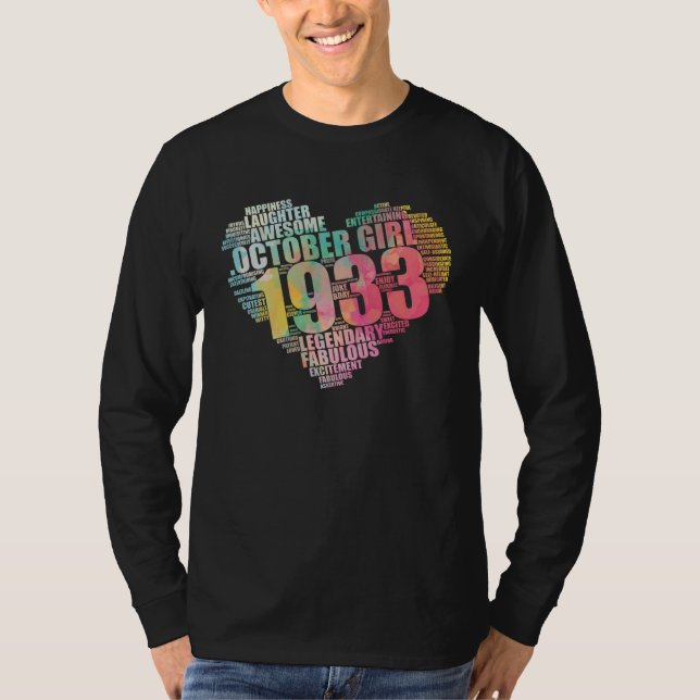 T-shirt Fabulous October 1933 Girl Legendary & Awesome Big (Devant)