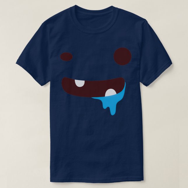 T-shirt Face à slober bleu (Design devant)