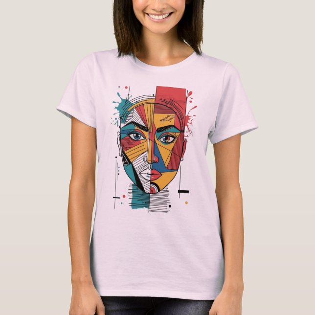T-shirt Face abstraite (Devant)