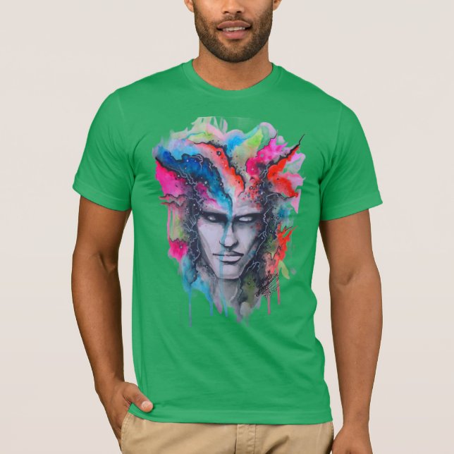 T-shirt face aquarelle (Devant)