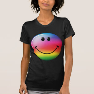 T-shirt Face arc-en-ciel
