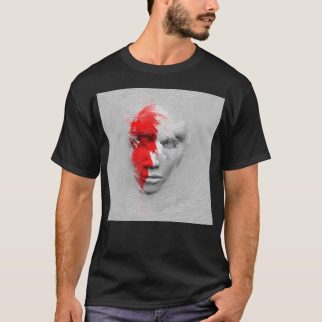 T-shirt Face blanche rouge (Devant)