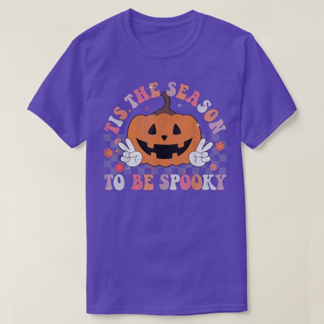 T-shirt Face citrouille C'Est La Saison D'Être Éffrayant V (Design devant)