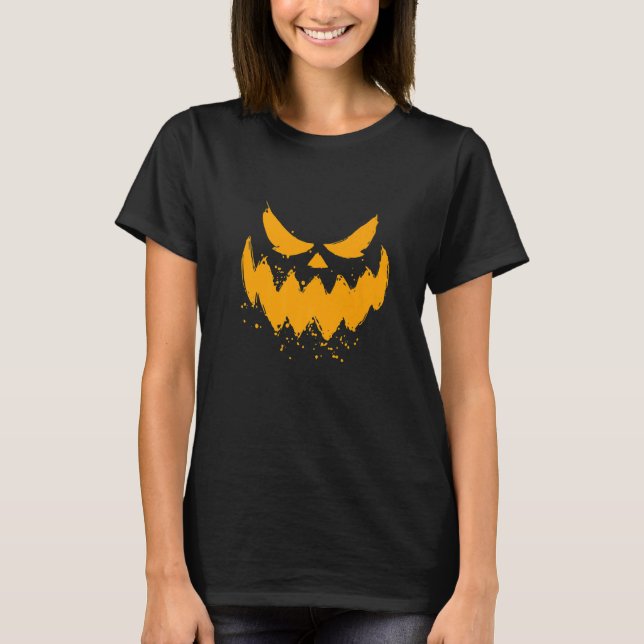 T-shirt Face citrouille d'Halloween (Devant)