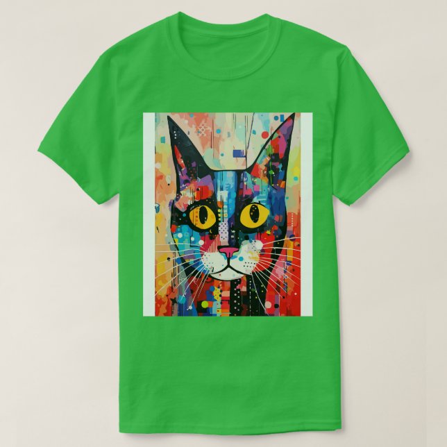 T-shirt Face de chat Abstraite mignonne (Design devant)