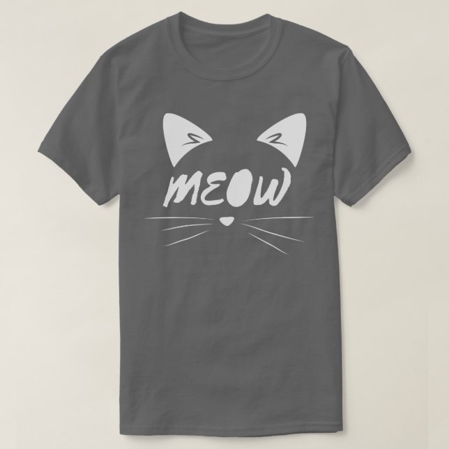 T-shirt Face de chat avec miow (Design devant)
