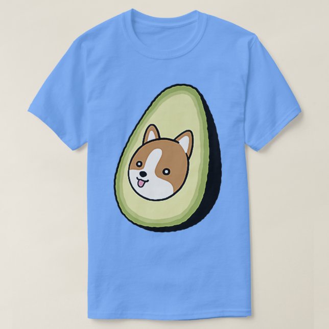T-shirt Face de chien de poche à la mode Avocado (Design devant)