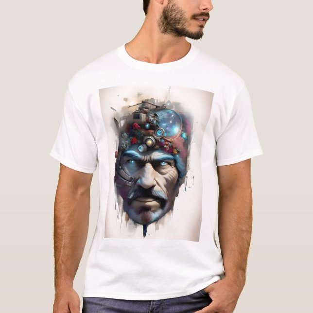 T-shirt Face de Future-1 [Art génératif avec IA) (Devant)