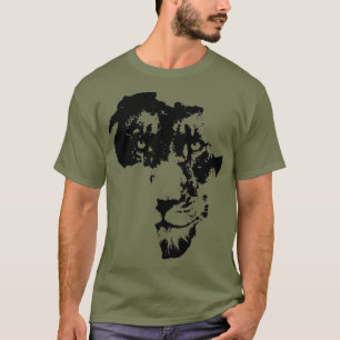 T-shirt Face de lion africaine   Culture Safari   Carte de