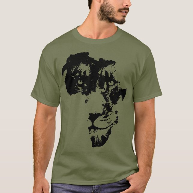 T-shirt Face de lion africaine | Culture Safari | Carte de (Devant)