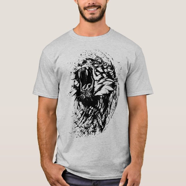T-shirt Face de lion, Lion majestueux, Lion sauvage (Devant)