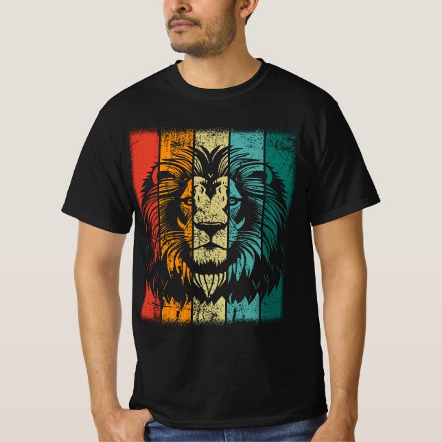 T-shirt Face de Lion rétro (Devant)