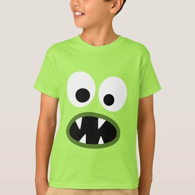 T-shirt Face de monstre idiot pour Halloween (Devant)