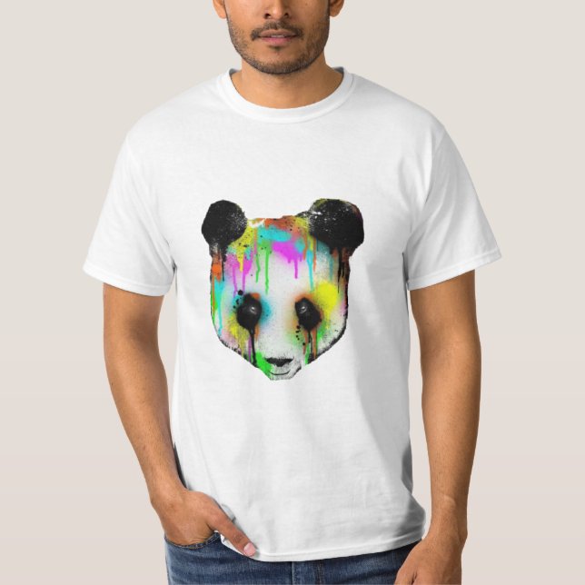 T-shirt Face de panda colorée (Devant)