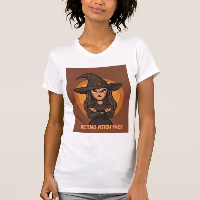 T-shirt Face de sorcière de repos - Éffrayant drôle Hallow (Devant)