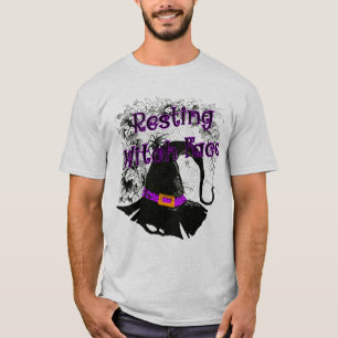 T-shirt Face de sorcière de repos - Halloween Spider Web