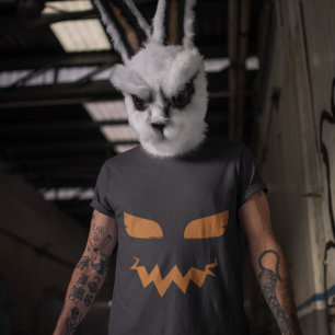 T-shirt Face d'effroi du Citrouille d'Halloween Jack-o'-la