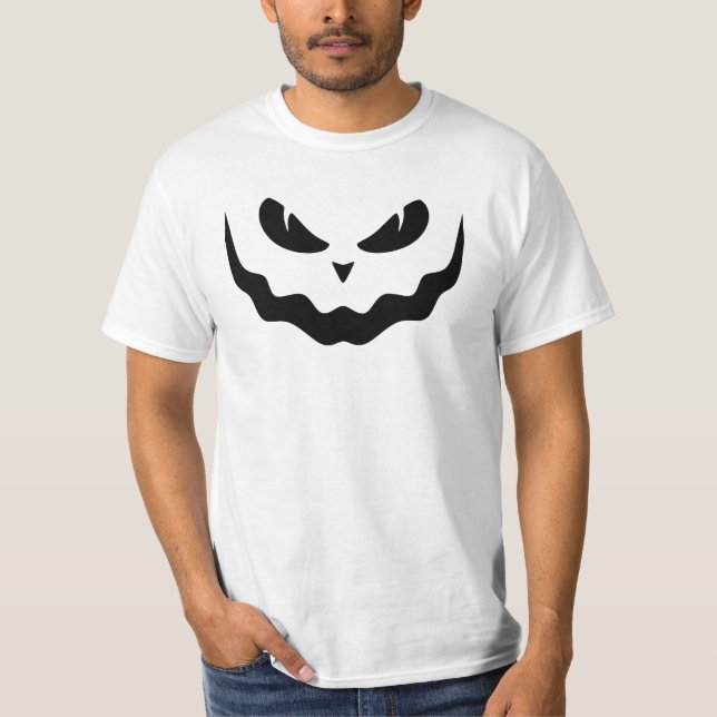 T-shirt Face Déplaisante du Citrouille Halloween Jack-o'-l (Devant)