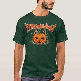 T-shirt Face d'Halloween Citrouille effrayant