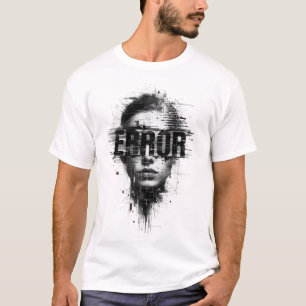 T-shirt face "ERREUR" d'art de Glitch   Digita Cyb