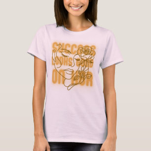 T-shirt Face Line Art Femmes Citations d'autonomisation Ja