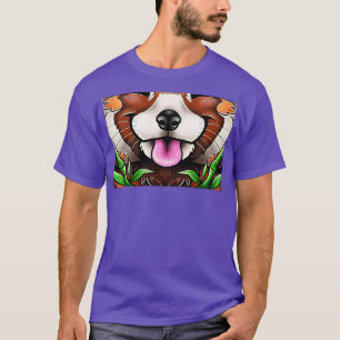 T-shirt Face Panda rouge 3