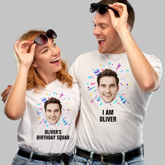 T-shirt Face personnalisée 30e 40e 50e 60e 80 Anniversaire (Créateur téléchargé)