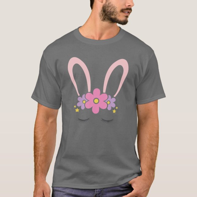 T-shirt Face Rabbit Lovely Easter Bunny (Devant)