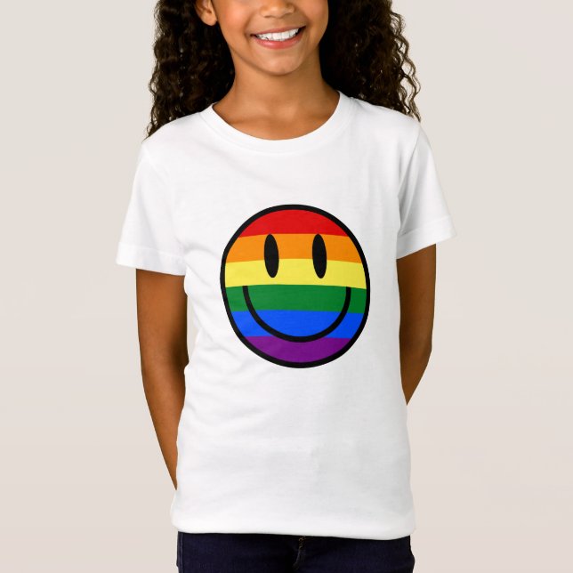 T-Shirt Face souriante arc-en-ciel (Devant)