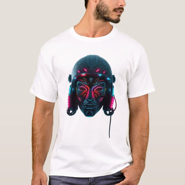 T-shirt Face tribale cosmique dans l'espace (Devant)