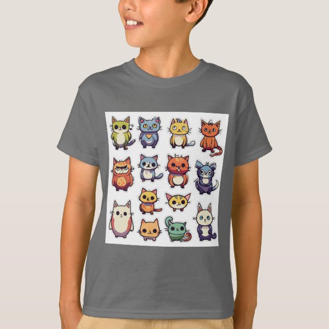 T-shirt Faces de chat (Devant)