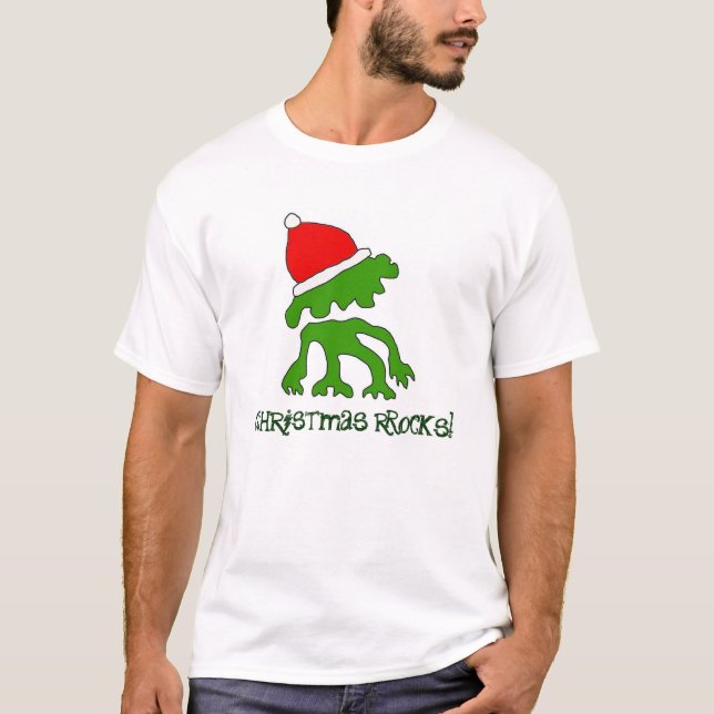 T-shirt Fâcheuse Chemise Rocks de Noël ! (Devant)