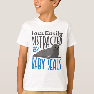 T-shirt Facile à distraire par bébé phoques phoques Louveu
