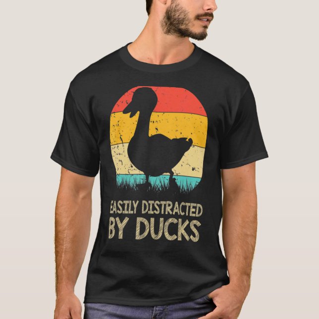 T-shirt Facile À Distraire Par Canards Canards (Devant)