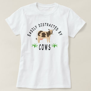 T-shirt Facile À Distraire Par Chemise Vaches, Chemise Vac