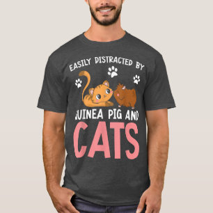 T-shirt Facile À Distraire Par La Guinée Cochon Et Chats M