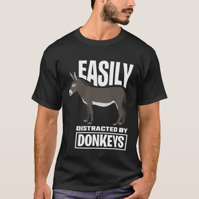 T-shirt Facile À Distraire Par Les Singes - Propriétaire D (Devant)