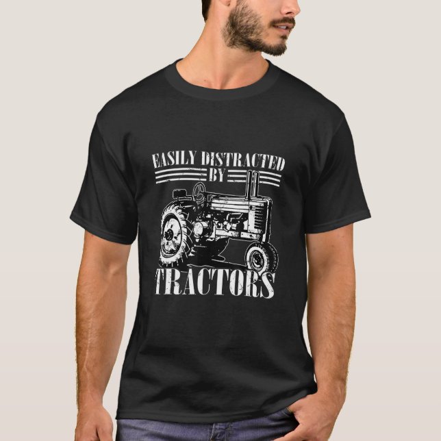 T-shirt Facile À Distraire Par Tracteurs Agricole Bio Far (Devant)